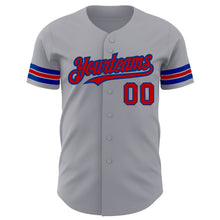 Load image into Gallery viewer, Custom Gray Red-Royal Authentic Baseball Jersey
