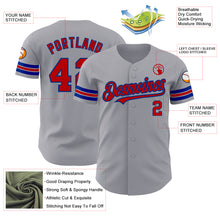 Load image into Gallery viewer, Custom Gray Red-Royal Authentic Baseball Jersey
