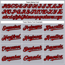 Load image into Gallery viewer, Custom Gray Red-Black Authentic Baseball Jersey
