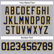 Load image into Gallery viewer, Custom Gray Navy-Gold Authentic Baseball Jersey
