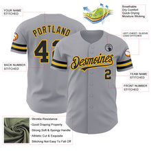 Load image into Gallery viewer, Custom Gray Black-Gold Authentic Baseball Jersey
