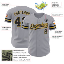 Load image into Gallery viewer, Custom Gray Black-Old Gold Authentic Baseball Jersey
