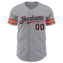 Load image into Gallery viewer, Custom Gray Black Powder Blue-Orange Authentic Baseball Jersey
