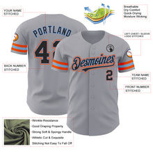 Load image into Gallery viewer, Custom Gray Black Powder Blue-Orange Authentic Baseball Jersey
