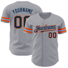 Load image into Gallery viewer, Custom Gray Black Powder Blue-Orange Authentic Baseball Jersey
