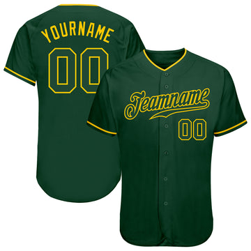 Custom Green Green-Gold Authentic Baseball Jersey