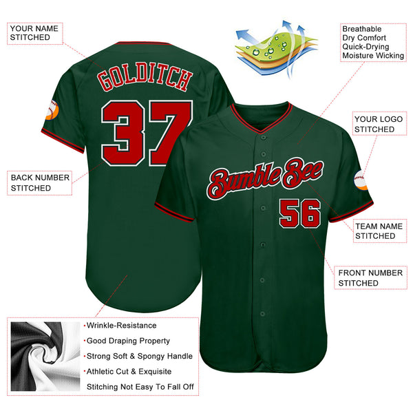 Cheap Custom Green Red-Black Authentic Baseball Jersey Free Shipping –  CustomJerseysPro