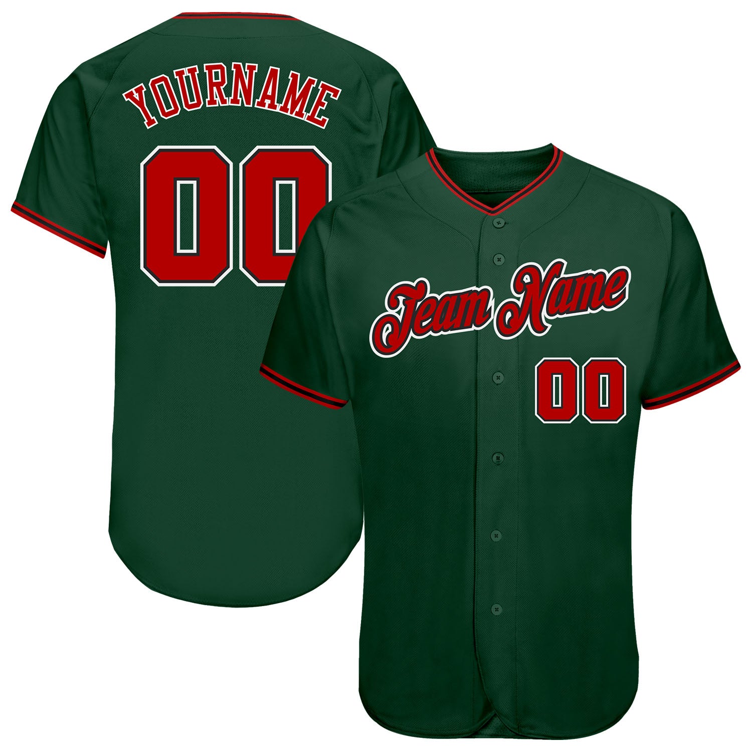 Cheap Custom Green Red-Black Authentic Baseball Jersey Free Shipping –  CustomJerseysPro