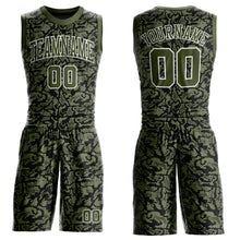 Загрузить изображение в средство просмотра галереи, Custom Green Olive-Black Round Neck Sublimation Basketball Suit Jersey
