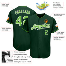 Charger l&#39;image dans la galerie, Custom Green Neon Green-White Authentic Baseball Jersey
