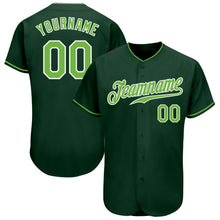 Charger l&#39;image dans la galerie, Custom Green Neon Green-White Authentic Baseball Jersey
