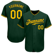 Charger l&#39;image dans la galerie, Custom Green Gold-Black Authentic Baseball Jersey
