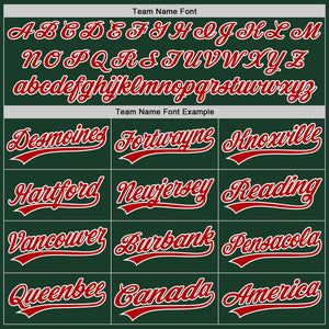 Custom Green Red-White Authentic Baseball Jersey