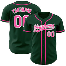 Charger l&#39;image dans la galerie, Custom Green Pink-White Authentic Baseball Jersey
