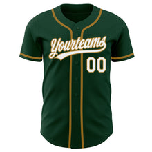 Charger l&#39;image dans la galerie, Custom Green White-Old Gold Authentic Baseball Jersey
