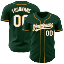 Charger l&#39;image dans la galerie, Custom Green White-Old Gold Authentic Baseball Jersey
