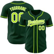 Charger l&#39;image dans la galerie, Custom Green Neon Green-White Authentic Baseball Jersey
