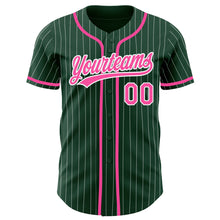 Charger l&#39;image dans la galerie, Custom Green White Pinstripe Pink Authentic Baseball Jersey
