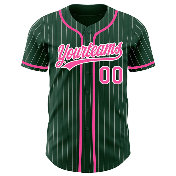 Cheap Custom Green White Pinstripe Pink Authentic Baseball Jersey Free  Shipping – CustomJerseysPro