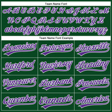 Charger l&#39;image dans la galerie, Custom Green White Pinstripe Purple Authentic Baseball Jersey
