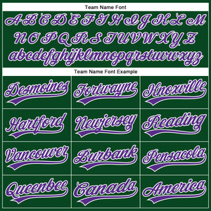 Custom Green White Pinstripe Purple Authentic Baseball Jersey