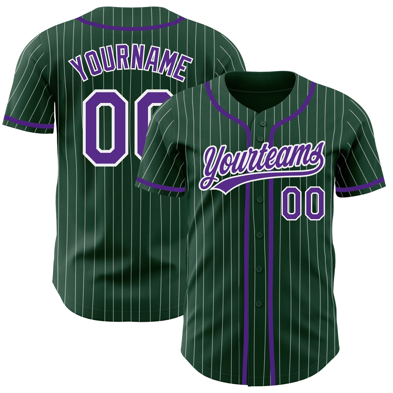 Purple and store green baseball jersey