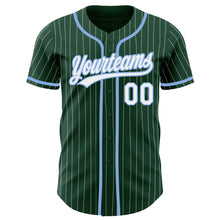 Charger l&#39;image dans la galerie, Custom Green White Pinstripe Light Blue Authentic Baseball Jersey
