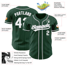 Charger l&#39;image dans la galerie, Custom Green White Pinstripe Gray Authentic Baseball Jersey
