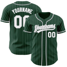 Charger l&#39;image dans la galerie, Custom Green White Pinstripe Gray Authentic Baseball Jersey
