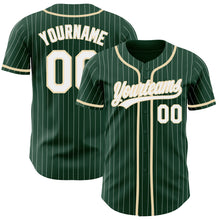 Charger l&#39;image dans la galerie, Custom Green White Pinstripe City Cream Authentic Baseball Jersey
