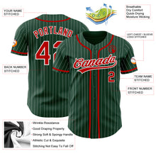 Charger l&#39;image dans la galerie, Custom Green White Pinstripe Red Authentic Baseball Jersey
