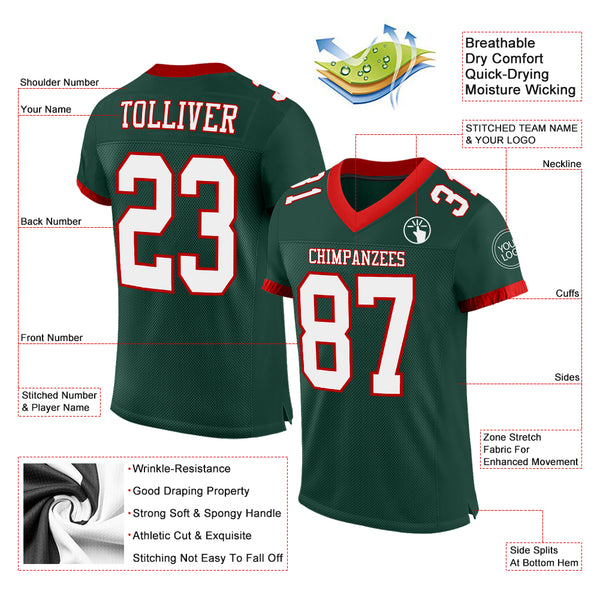 Cheap Custom Kelly Green Royal-White Mesh Authentic Football Jersey Free  Shipping – CustomJerseysPro