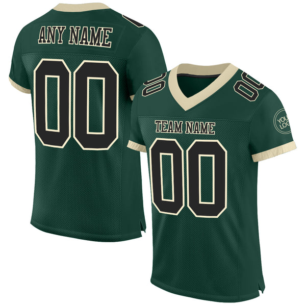 Cheap Custom Green White-Gold Mesh Authentic Throwback Football Jersey Free  Shipping – CustomJerseysPro