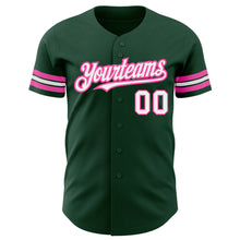 Charger l&#39;image dans la galerie, Custom Green White-Pink Authentic Baseball Jersey
