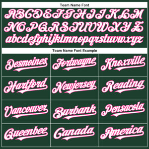 Custom Green White-Pink Authentic Baseball Jersey