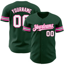 Charger l&#39;image dans la galerie, Custom Green White-Pink Authentic Baseball Jersey
