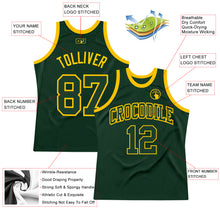 Charger l&#39;image dans la galerie, Custom Hunter Green Green-Gold Authentic Throwback Basketball Jersey
