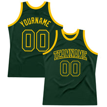 Charger l&#39;image dans la galerie, Custom Hunter Green Green-Gold Authentic Throwback Basketball Jersey
