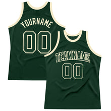 Charger l&#39;image dans la galerie, Custom Hunter Green Green-Cream Authentic Throwback Basketball Jersey
