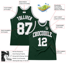 Charger l&#39;image dans la galerie, Custom Hunter Green White-Gray Authentic Throwback Basketball Jersey
