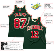 Load image into Gallery viewer, Custom Hunter Green Red-Cream Authentic Throwback Basketball Jersey
