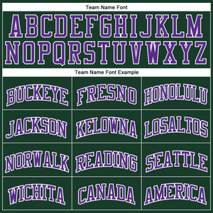 Custom Hunter Green Purple-White Authentic Throwback Basketball Jersey