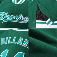 Load image into Gallery viewer, Custom Kelly Green Kelly Green-White Bomber Full-Snap Varsity Letterman Jacket
