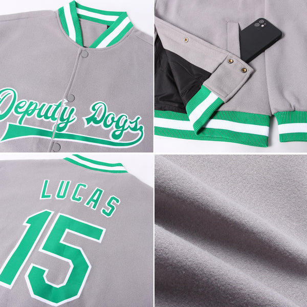 Cheap Custom Purple Teal-White Bomber Full-Snap Varsity Letterman Jacket  Free Shipping – CustomJerseysPro