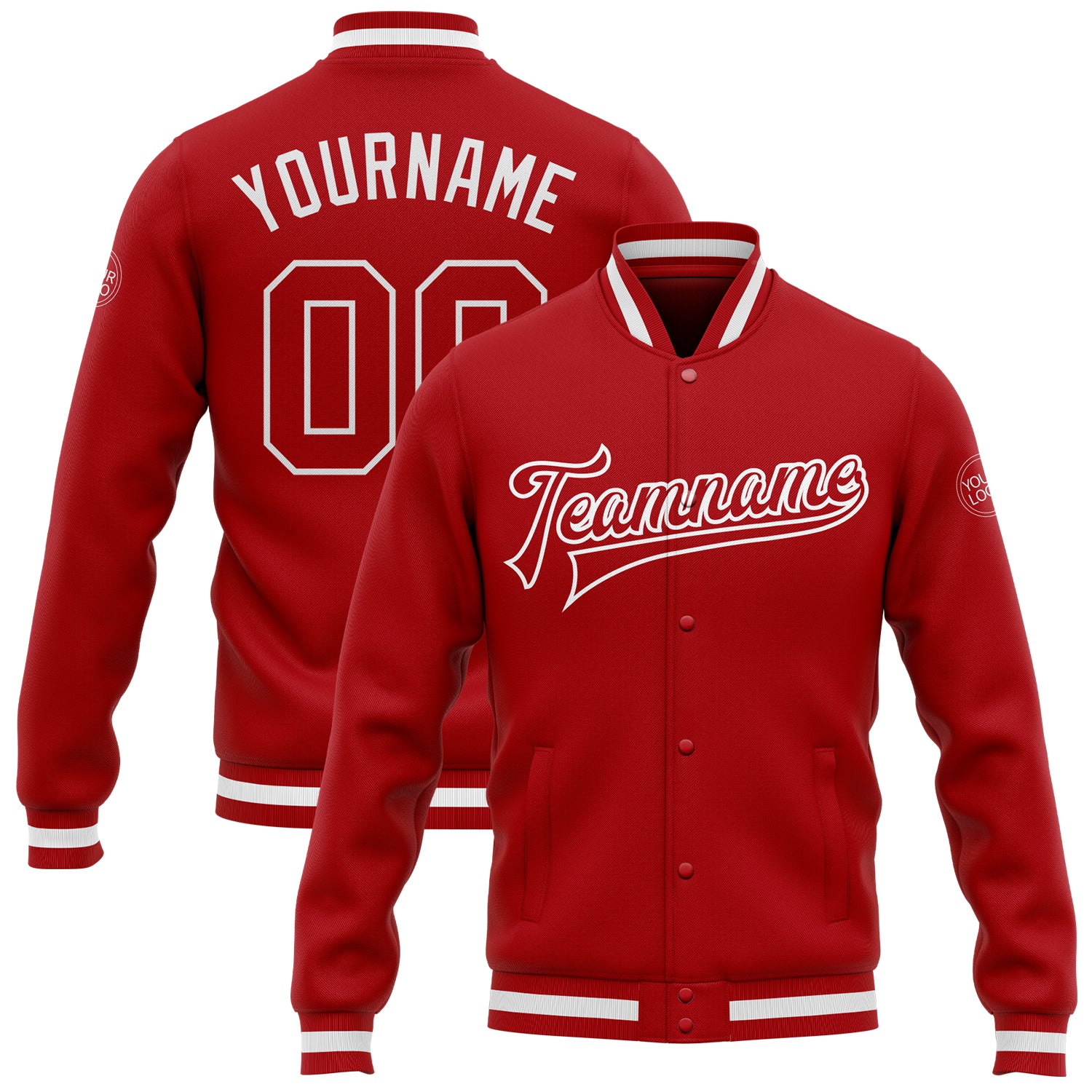 Red and White San Francisco 49ers Varsity Bomber Jacket