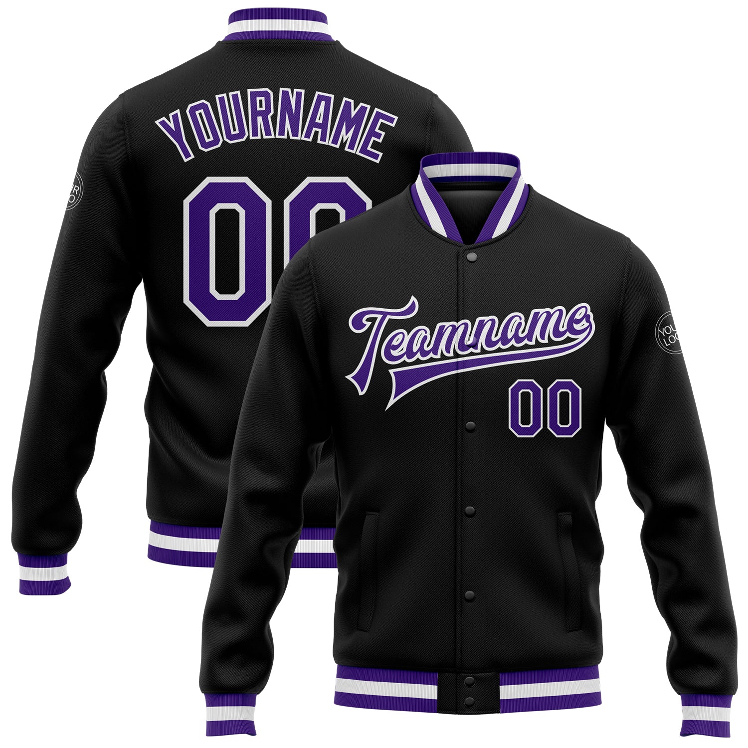 Purple and black varsity jacket hot sale