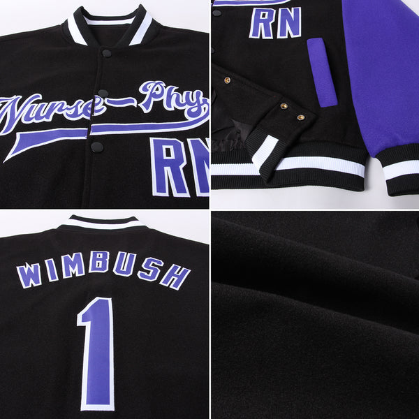 Cheap Custom Purple Teal-White Bomber Full-Snap Varsity Letterman Jacket  Free Shipping – CustomJerseysPro