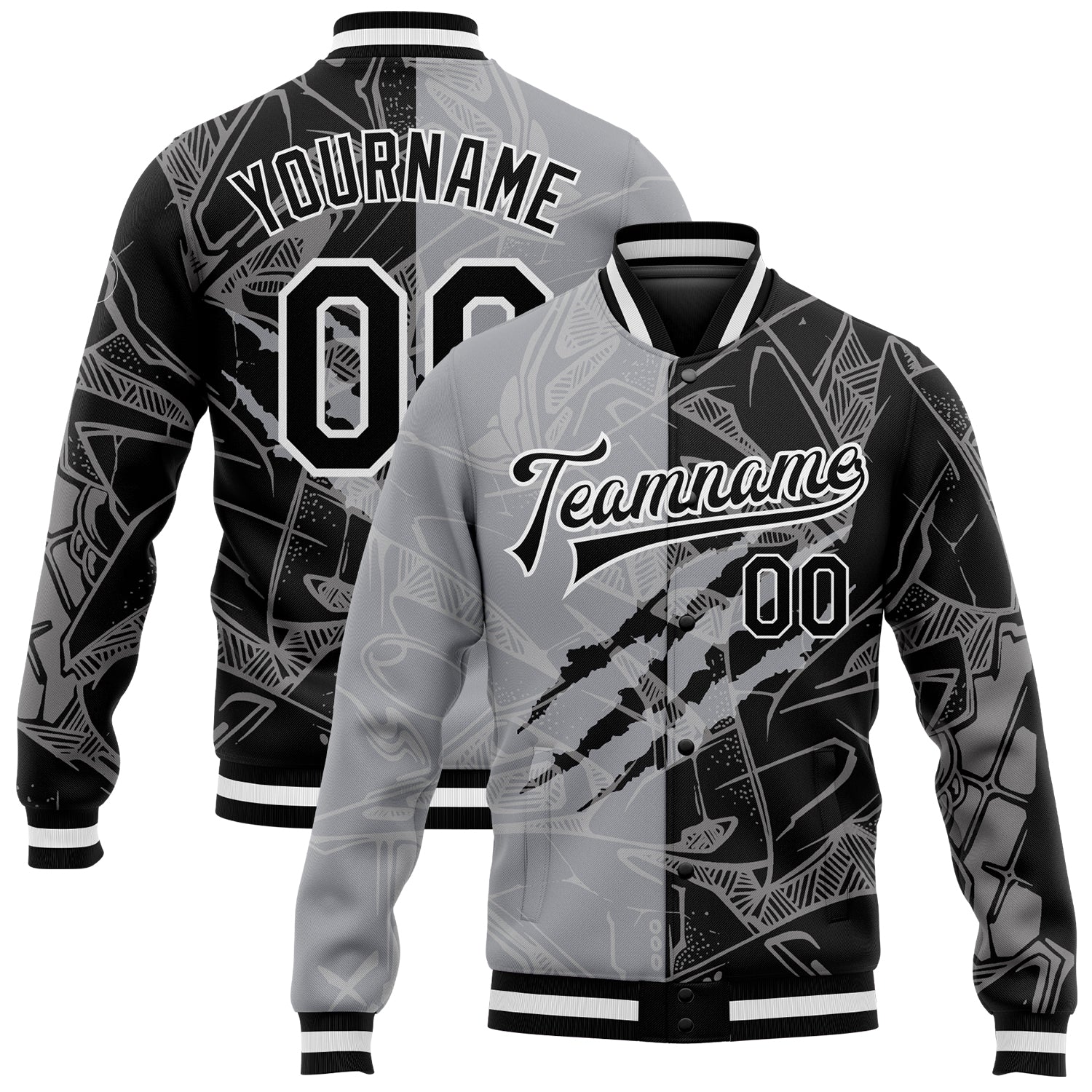 Custom Varsity Basketball Letterman Jacket Premium Gray 