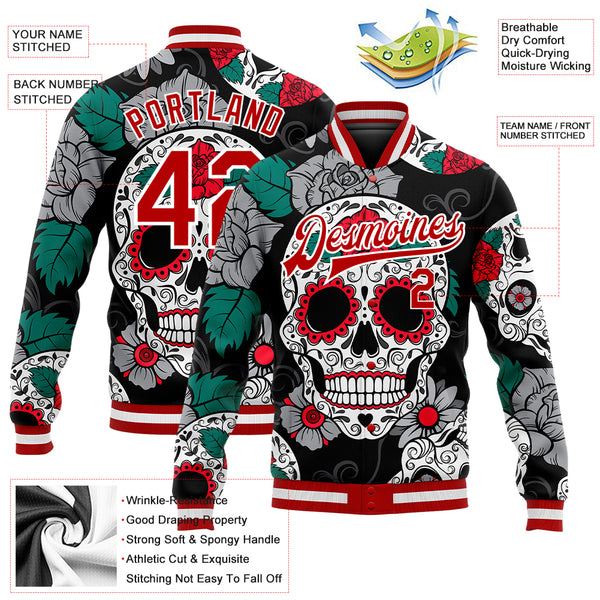 Cheap Custom Red White-Black Bomber Full-Snap Varsity Letterman Two Tone  Jacket Free Shipping – CustomJerseysPro