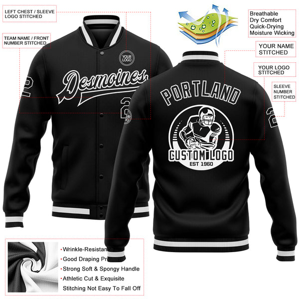 Cheap Custom Purple Teal-White Bomber Full-Snap Varsity Letterman Jacket  Free Shipping – CustomJerseysPro